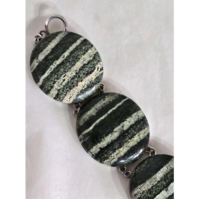 Polished Banded Agate & Sterling Silver Jewellery Set, Set of 3 For Sale - Image 12 of 18