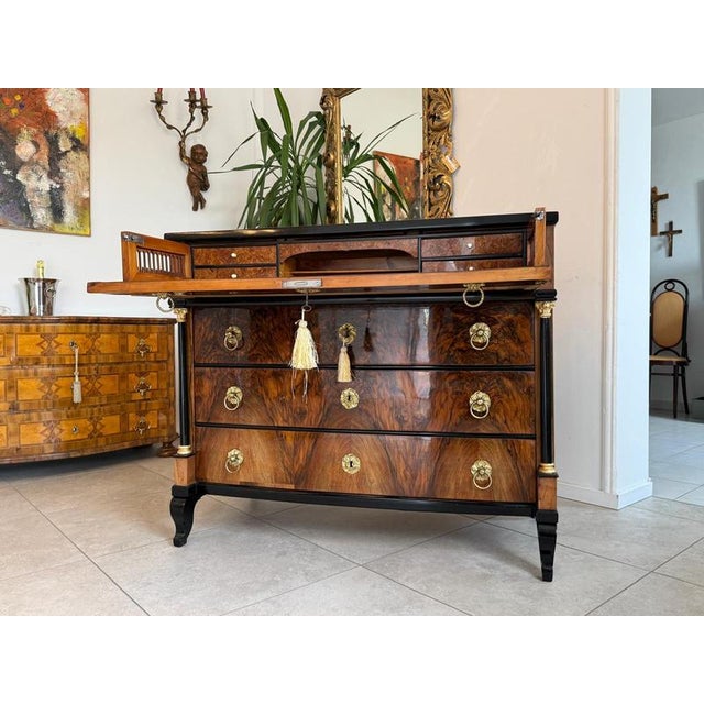 Restored Empire Writing Desk Dimensions: Height x Width x Depth 103 x 122 x 61 cm. For sale is a recently...