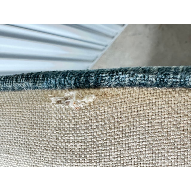 Blue Vintage Woodmark Mary Webb Wood Blue "Tree of Life" Embroidered Wingback Chair For Sale - Image 8 of 12