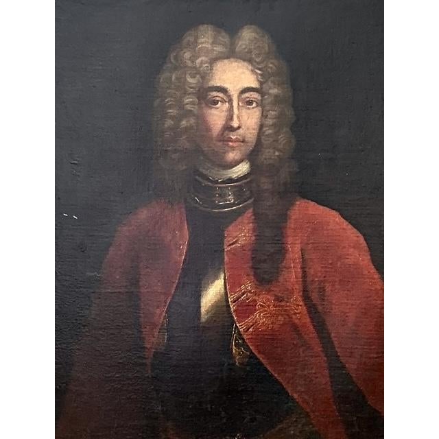 Early 18th Century Vintage 1716 Original Oil Portrait of Gentleman For Sale - Image 5 of 13