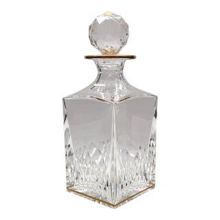 Late 20th Century Saint-Louis Crystal Apollo Gold Spirits Decanter For Sale