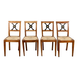 19th Century Wooden Chairs, Set of 4 For Sale