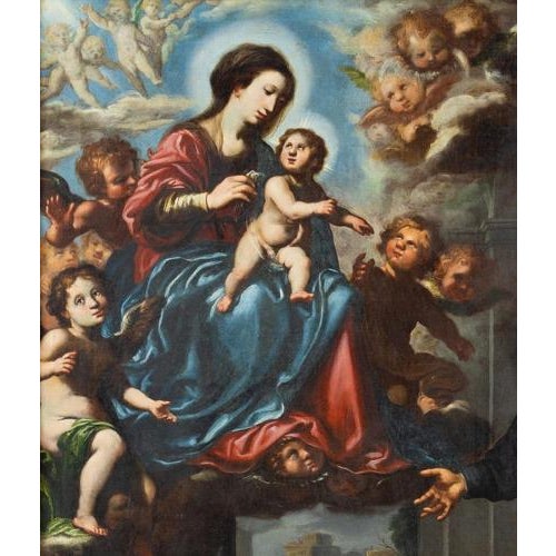 Italian School Artist, Saint Charles Borromeo, 17th Century, Oil on Canvas For Sale - Image 4 of 6