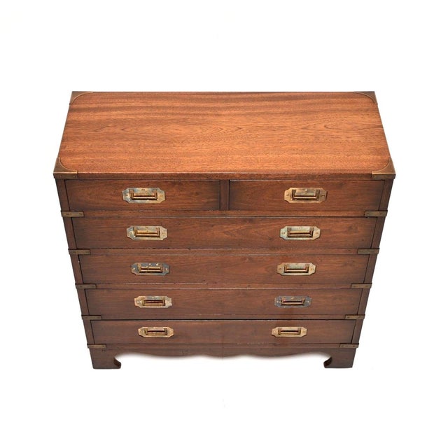 1930s Antique Military Campaign Chest of Drawers, 1930 For Sale - Image 5 of 11