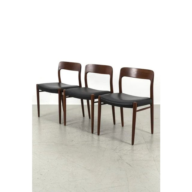 Model 75 Chairs by Niels Otto N. O. Møller, Set of 3 For Sale - Image 12 of 12