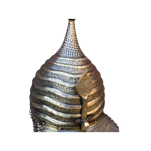 Fluted Brass Warrior Helm For Sale - Image 15 of 15