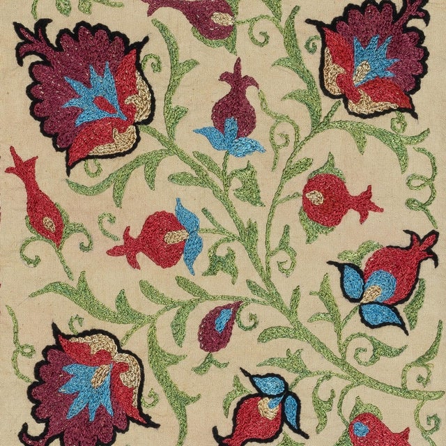 Infuse your home with the rich heritage of Central Asia with this exquisite Hand-Embroidered Suzani Cushion Cover, crafted...