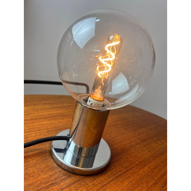 Large Globe Chrome Table Lamp by Motoko Ishii for Staff For Sale - Image 5 of 11