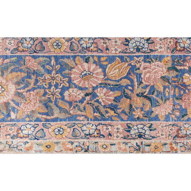 19th Century Persian Kirman Floral Handwoven Wool Rug For Sale - Image 4 of 9