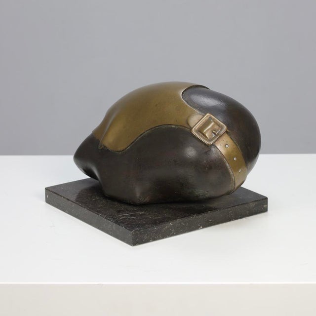 Jos Van Vreeswijk, Masked Face, 1990s, Bronze on Stone Base For Sale - Image 6 of 8