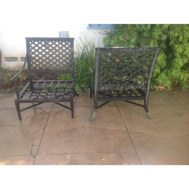 Modern Patio Lounge Chairs - A Pair For Sale - Image 4 of 5