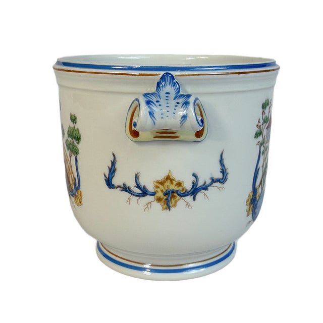 Vintage Richard Ginori Petite Porcelain Chinoiserie Cachepot Planter For Sale In Houston - Image 6 of 7