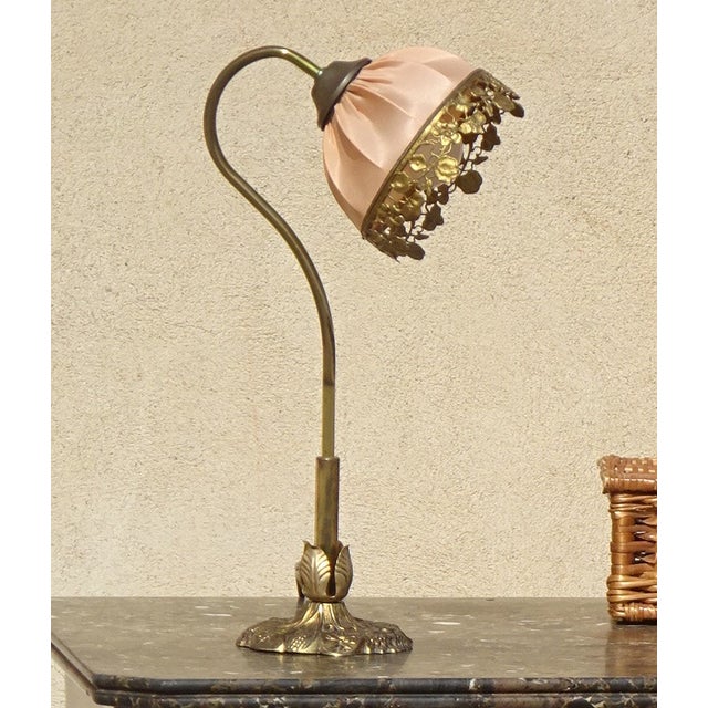 Vintage Bronze Swan-Neck Lamp from Le Dauphin, 1976 For Sale - Image 10 of 18