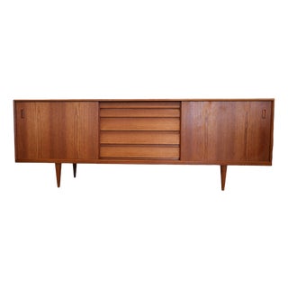 Danish Teak Sideboard with Sliding Doors, 1960s For Sale