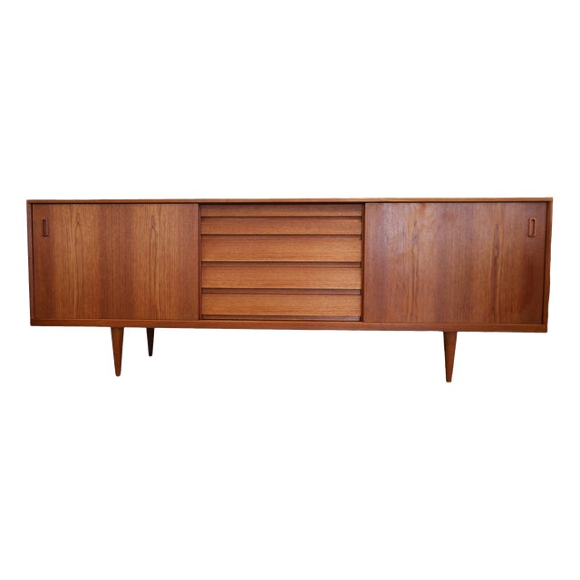 Danish Teak Sideboard with Sliding Doors, 1960s For Sale
