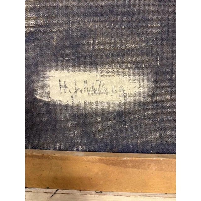 Modern H. J. Müller, Abstract Composition, Oil Painting on Canvas For Sale - Image 3 of 7