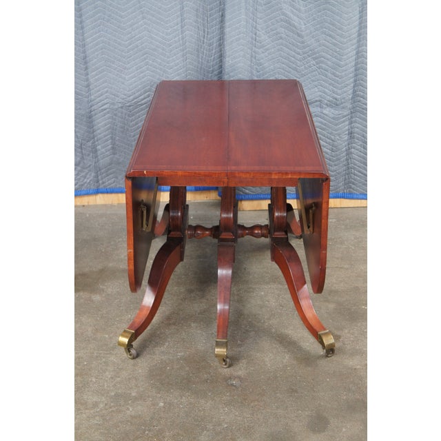Brown Union National Mid Century Duncan Phyfe Style Mahogany Drop Leaf Dining Table For Sale - Image 8 of 12
