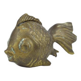 Vintage Brass Goldfish Figurine For Sale