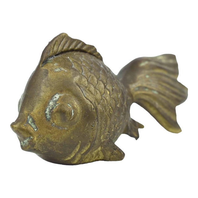 Vintage Brass Goldfish Figurine For Sale