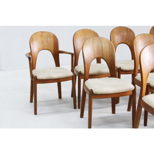 Mid-Century Modern Vintage Danish Teak Dining Chairs from Niels Koefoed, Set of 10 For Sale - Image 3 of 12