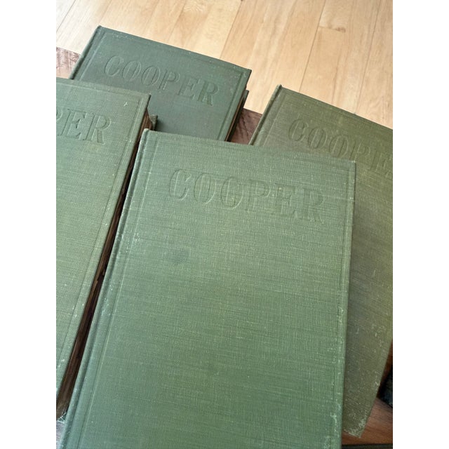 Antique Green Gold Decorative Book Set of 25 James Fenimore Cooper For Sale - Image 14 of 17