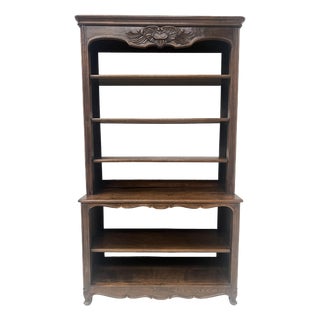 Louis XV Style 2-Part Wall-Mounted Bookcase in Oak, 20th Century For Sale
