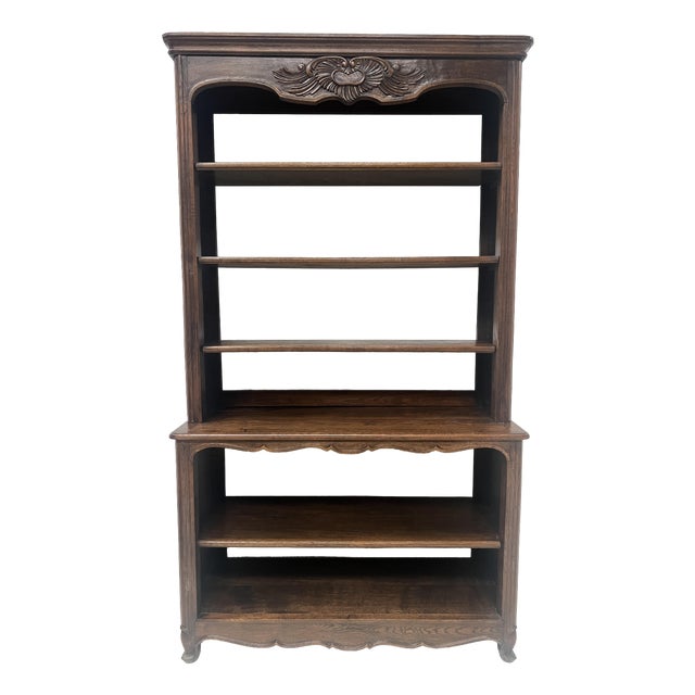 Louis XV Style 2-Part Wall-Mounted Bookcase in Oak, 20th Century For Sale