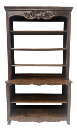 Louis XV Style 2-Part Wall-Mounted Bookcase in Oak, 20th Century