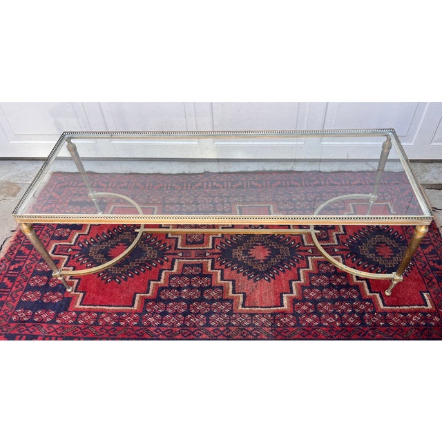 Mid-Century Modern Italian Maison Jansen Style Mixed Metal Coffee Table For Sale - Image 3 of 4