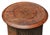 Antique Middle Eastern Circular Carved Table with Repetitive Brass Floral Patterns. Arabesque Tabletop Has A Central...