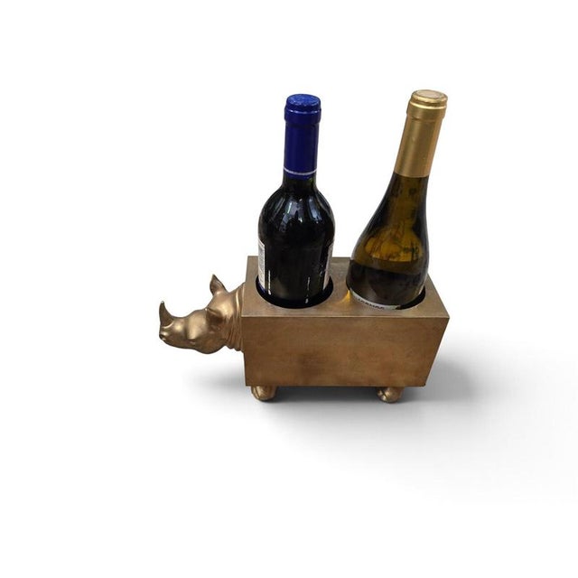 Sculptural Rhinoceros Double Bottle Holder, 1970s For Sale - Image 4 of 13