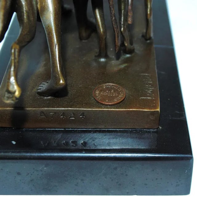 Brown Josef Lorenzl, Art Deco Female Nude with Dogs, 1920s, Bronze on Marble Base For Sale - Image 8 of 10
