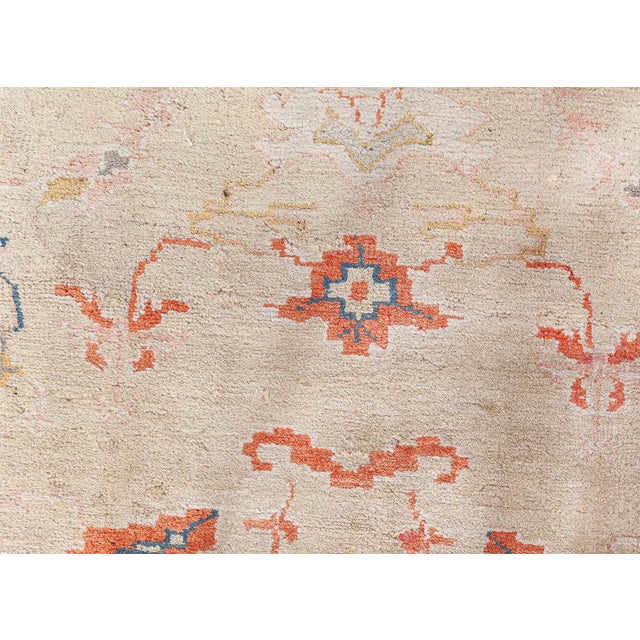 Antique Turkish Oushak Rug For Sale - Image 9 of 9