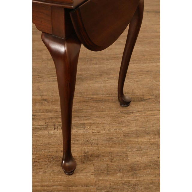 Ethan Allen Georgian Court Queen Anne Style Cherry Drop Leaf Side Table For Sale - Image 15 of 18