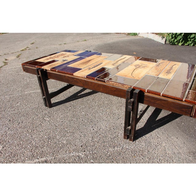 Ceramic Les Herbiers Coffee Table by Roger Capron, 1960s For Sale - Image 7 of 9