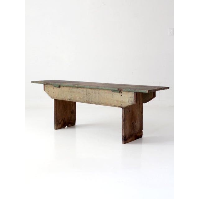 Antique Primitive Farmhouse Bench For Sale - Image 9 of 18