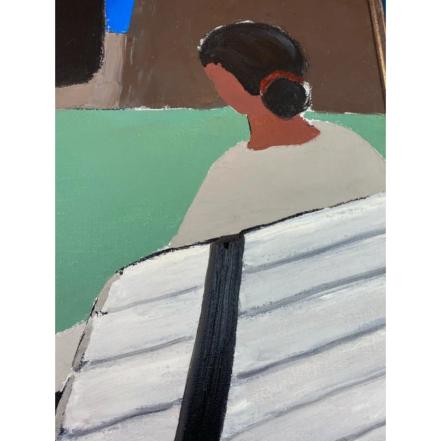 Brown Original Maurice Potier Oil on Canvas | French Contemporary Portrait Painting, Paris, Circa 1991 For Sale - Image 8 of 13