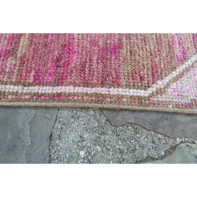 1980s Vintage Kurdish Pastel Medallion Wool Pile Hand-Knotted Runner For Sale - Image 9 of 11