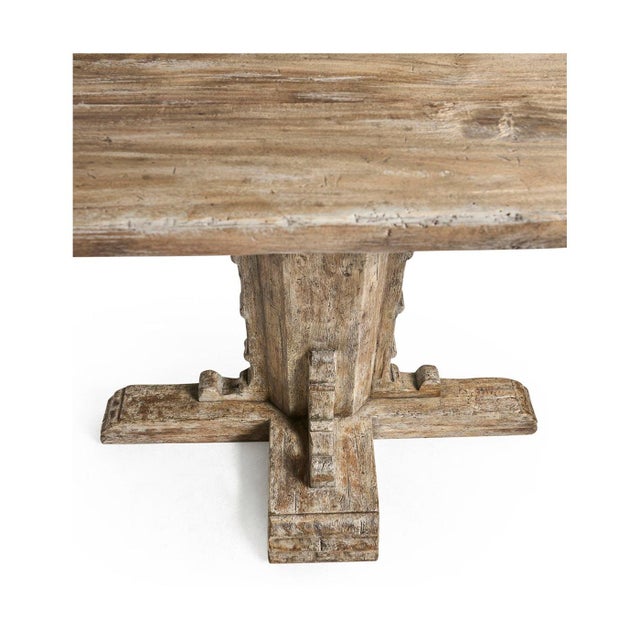 Rustic Farmhouse Trestle Wood Console Table For Sale - Image 10 of 10
