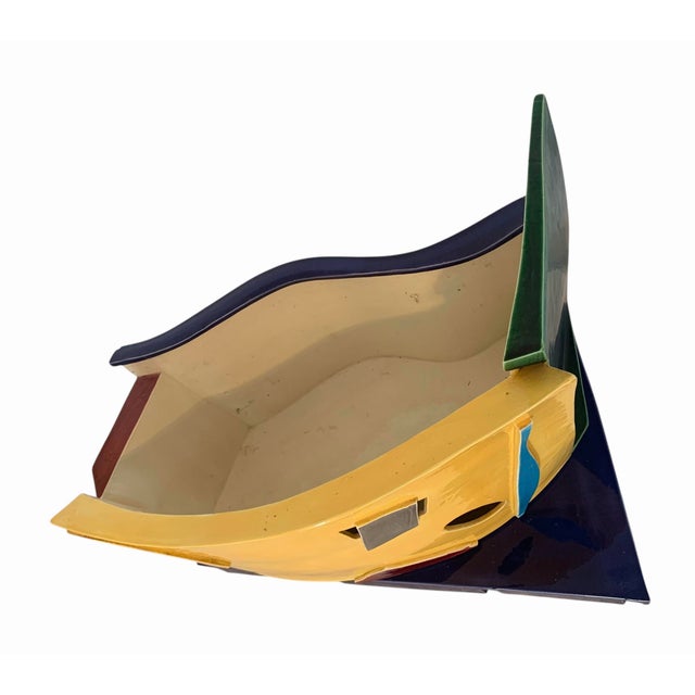 Contemporary Judith Solomon Ceramic Vessel on Base For Sale - Image 3 of 10