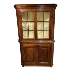 Antique English Oak Corner Cabinet