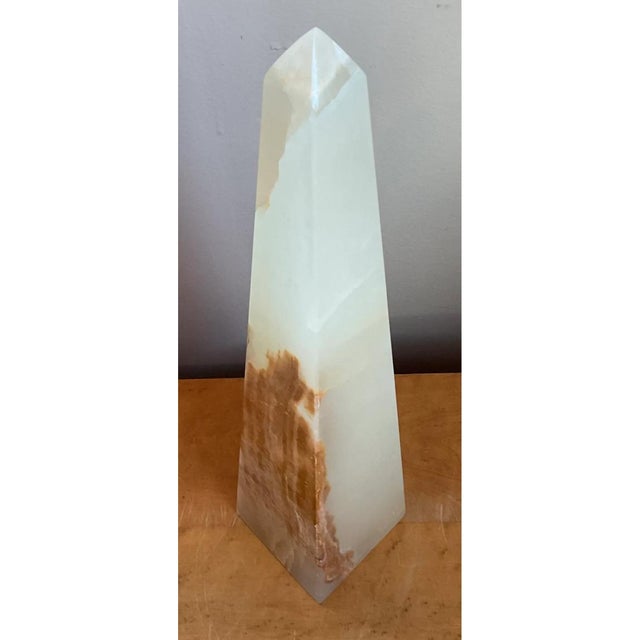 Vintage Onyx Stone Obelisk For Sale In West Palm - Image 6 of 12