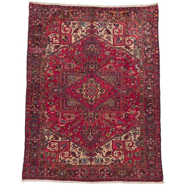 Vintage Persian Heriz Rug - 07'07X 09'11 For Sale - Image 10 of 10