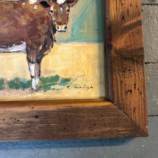 Contemporary Contemporary Original Rustic Cow Painting by Stephen Heigh “Jersey” For Sale - Image 3 of 4