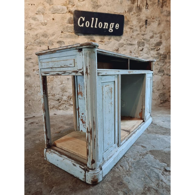 French Shop Counter in Oak and Zinc, 1900s For Sale - Image 4 of 18
