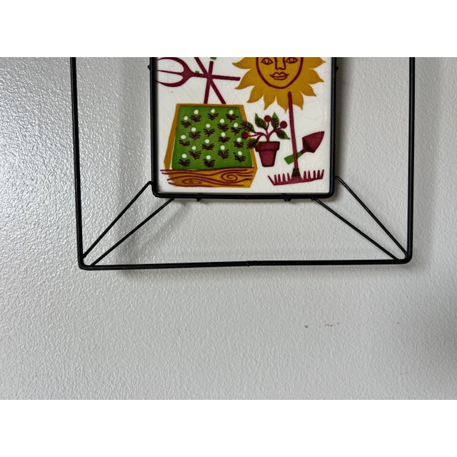 1970s Mid-Century " Bror Bonfils " Hand Painted Ceramic Wall Art - a Pair For Sale - Image 9 of 10