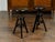 Early 20th Century Pair of 1920s American Adjustable Artist's Stools with Black Finish For Sale - Image 5 of 8