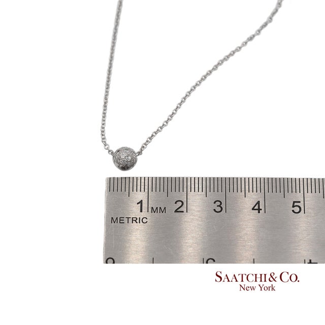 18k(750) White Gold Natural Diamond Pendant Necklace With Chain For Sale - Image 13 of 13