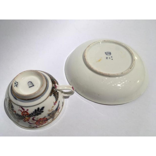 White, Red, Blue and Gold Porcelain Cup with Saucer, Vienna, Austria, Mid-19th Century, Set of 2 For Sale - Image 16 of 17