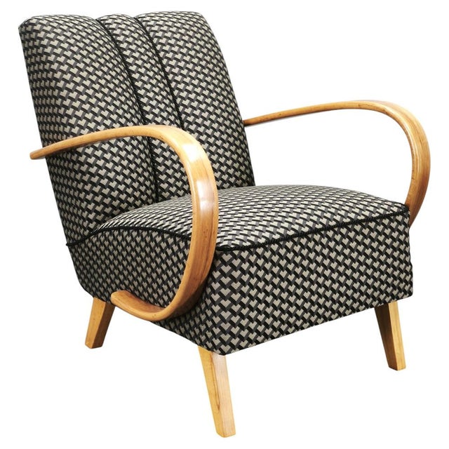 Art Deco Armchair by Jindrich Halabala, Former Czechoslovakia, 1940s For Sale - Image 12 of 12